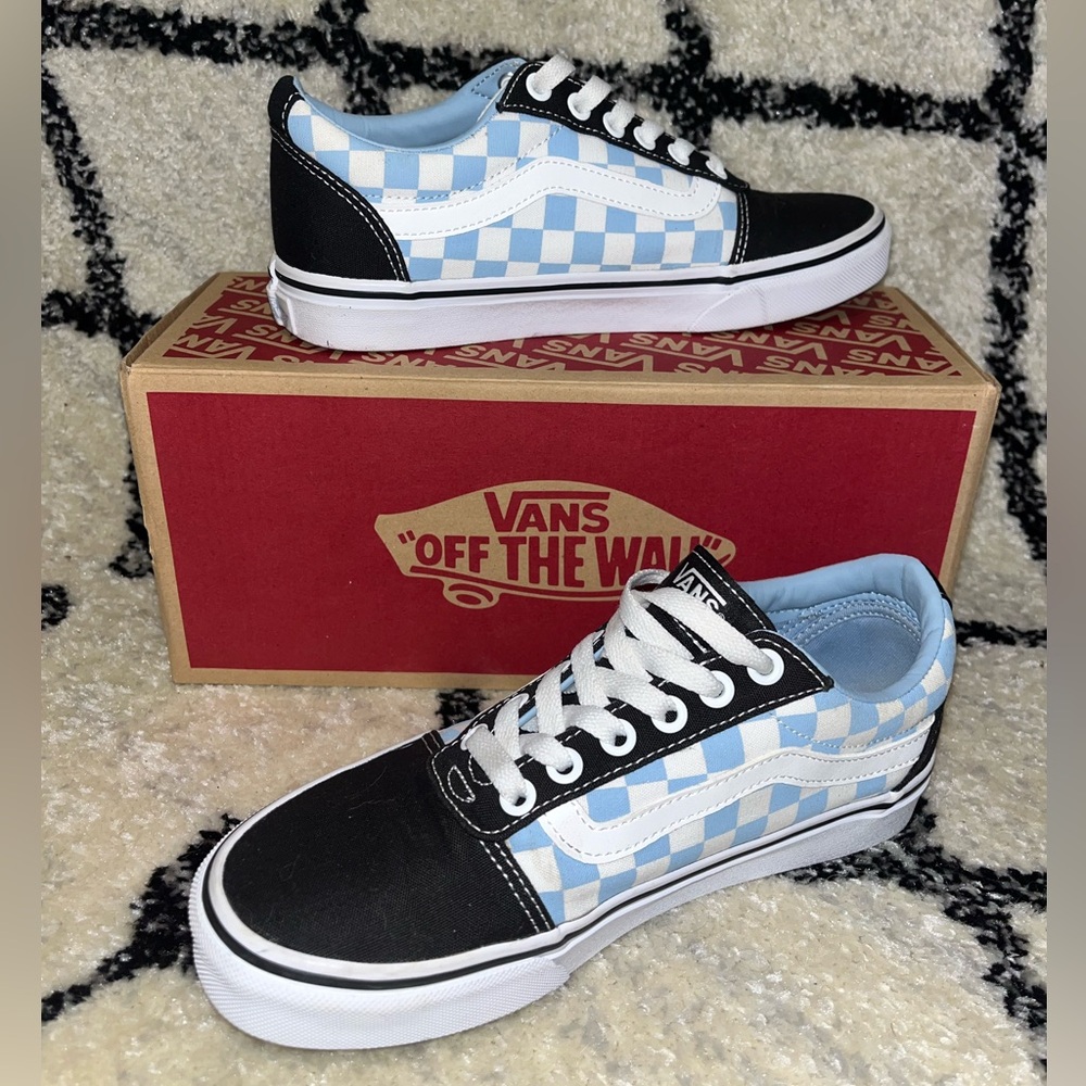 Brand new! Blue and white checkered old-school vans